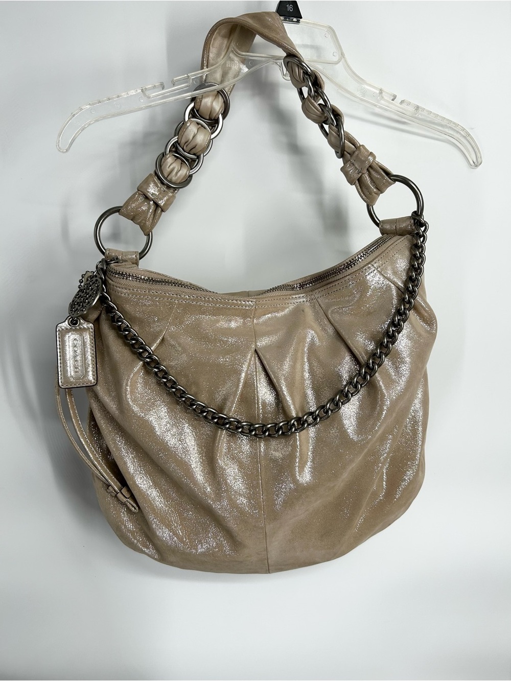 Coach B0969-13659 -2009 Ali Hobo Gold Bag With Two Keychains Beautiful:)